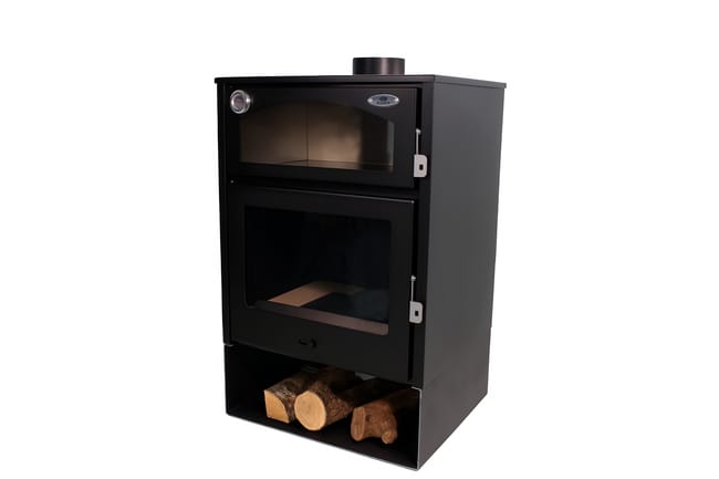 Estufa de Leña con Horno + Convertidor a pellets