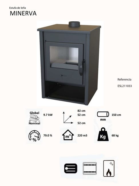 Estufa de Leña MINERVA 9.7 kW